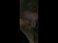 Young babe giving blowjob to her brother